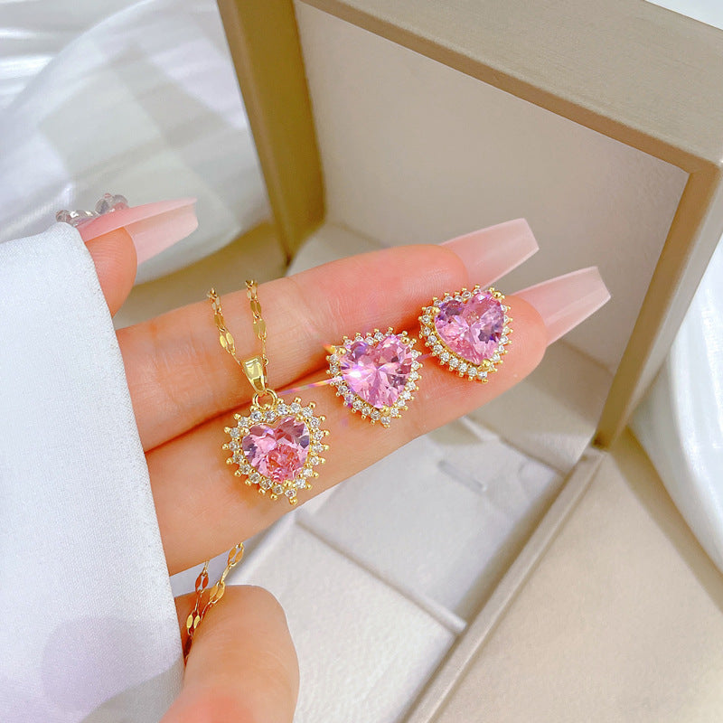 Conjunto Corazón Rosa