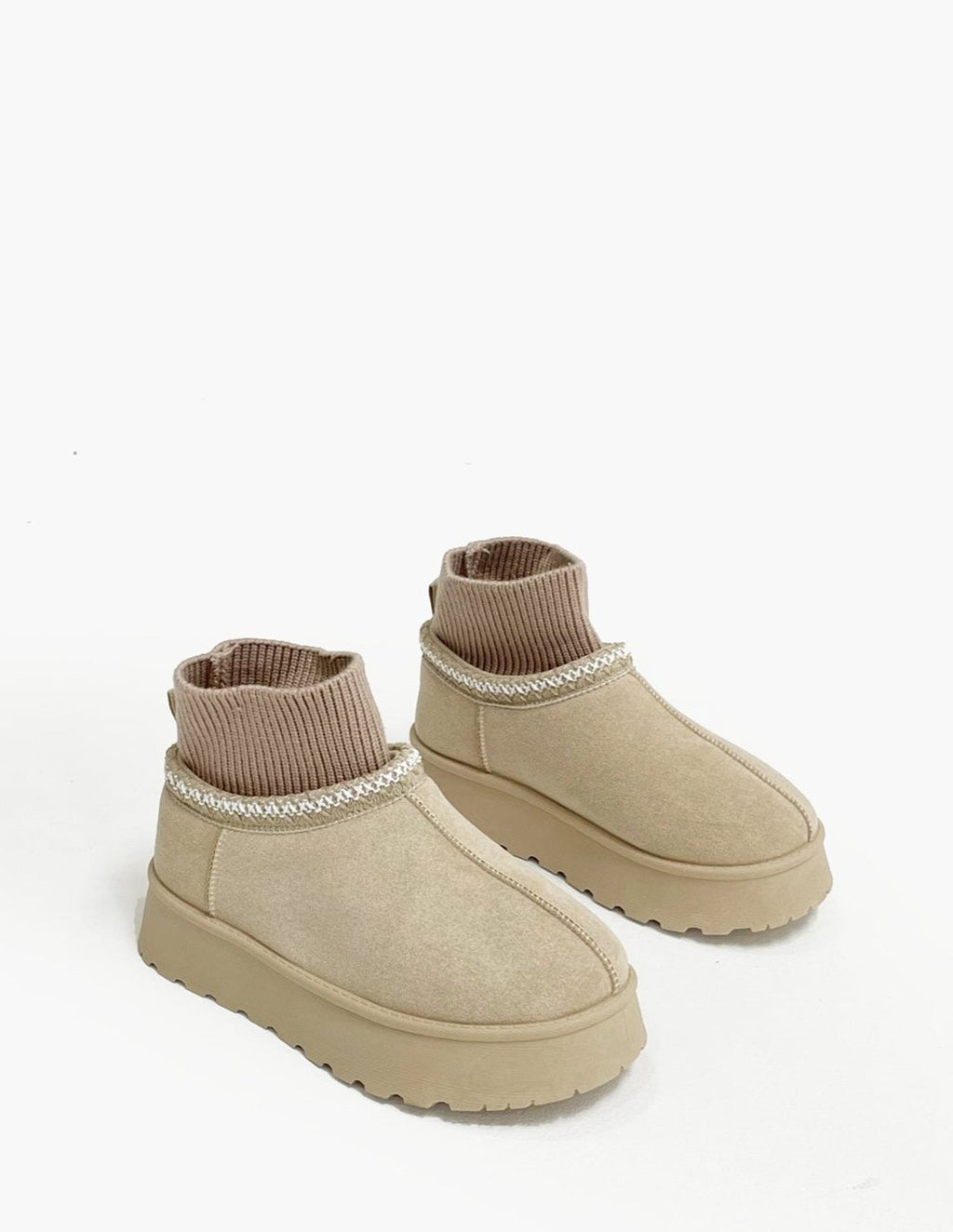 Bota australiana beige - Calcetín y plataforma
