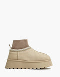 Bota australiana beige - Calcetín y plataforma