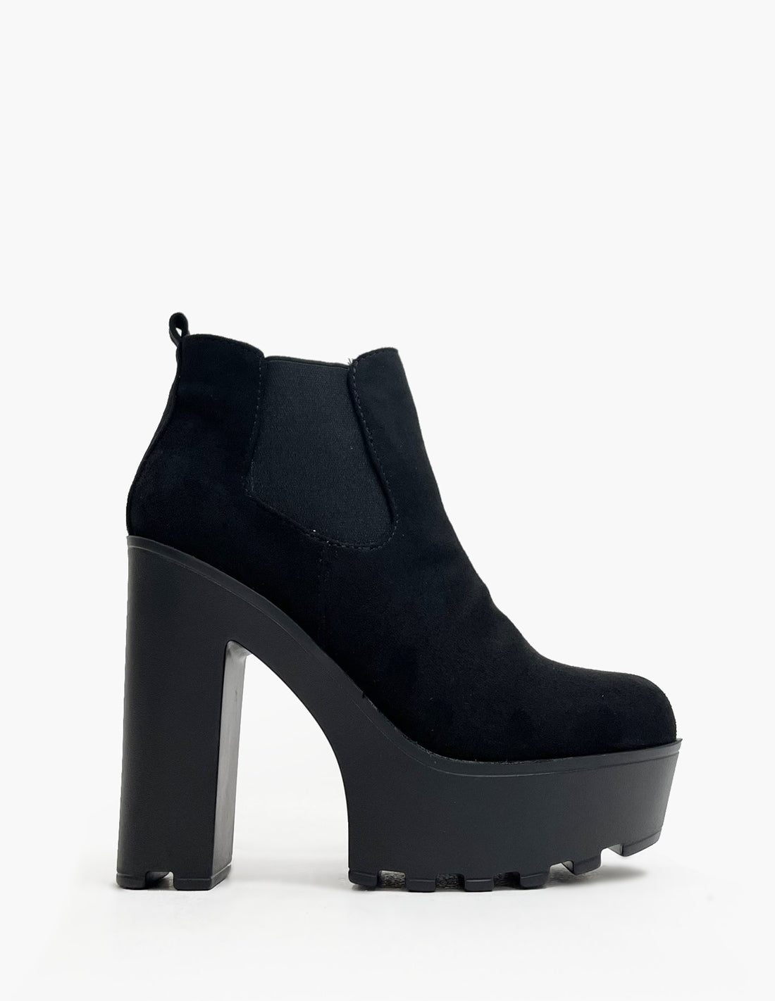 Botas Antelina Negras de Plataforma y Tacón Alto para Mujer