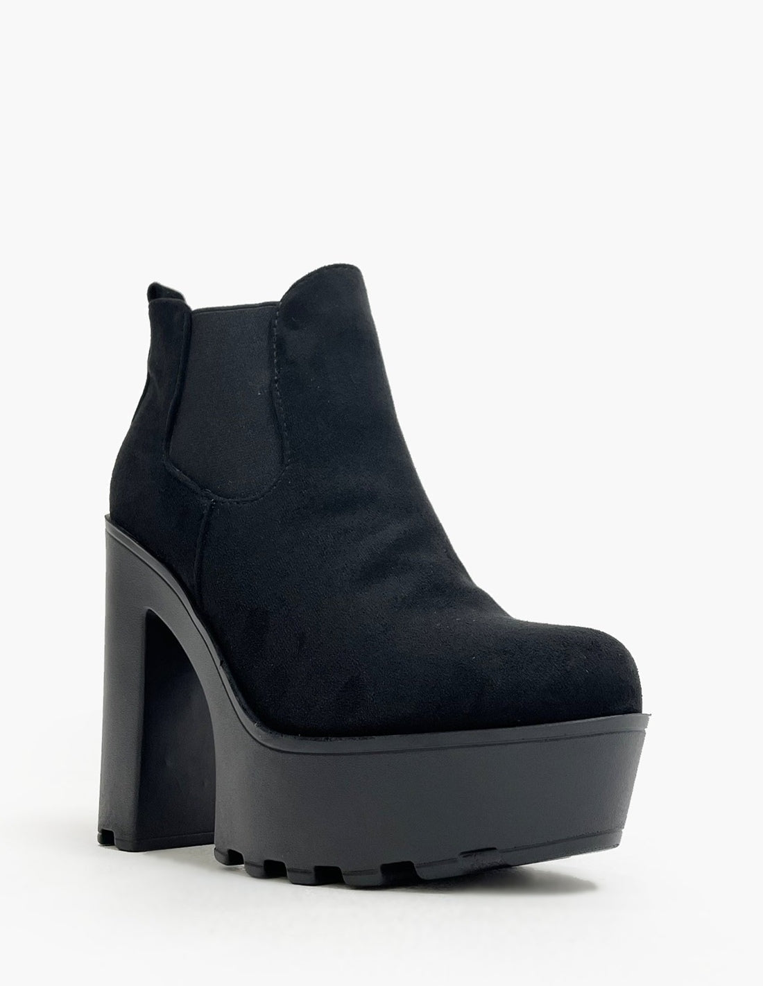 Botas Antelina Negras de Plataforma y Tacón Alto para Mujer
