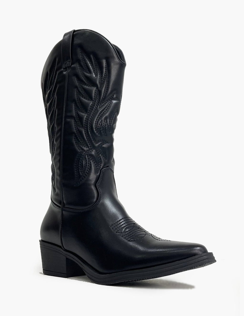 Botas Negras con Tacón - Estilo Cowboy Mujer
