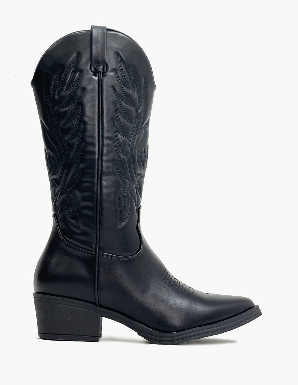 Botas Negras con Tacón - Estilo Cowboy Mujer