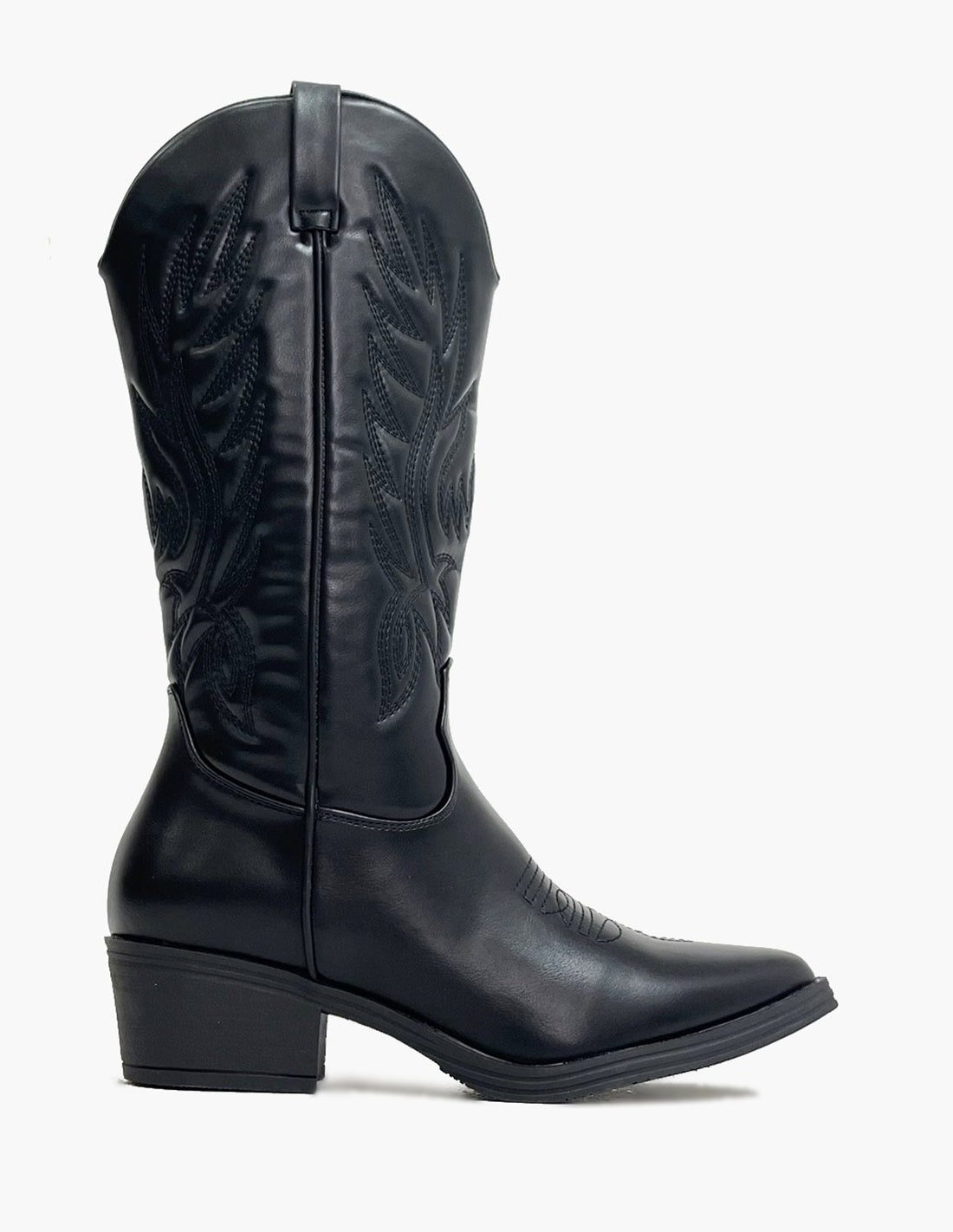 Botas Negras con Tacón - Estilo Cowboy Mujer