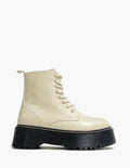 Botas Militares Beige - Plataforma Negra
