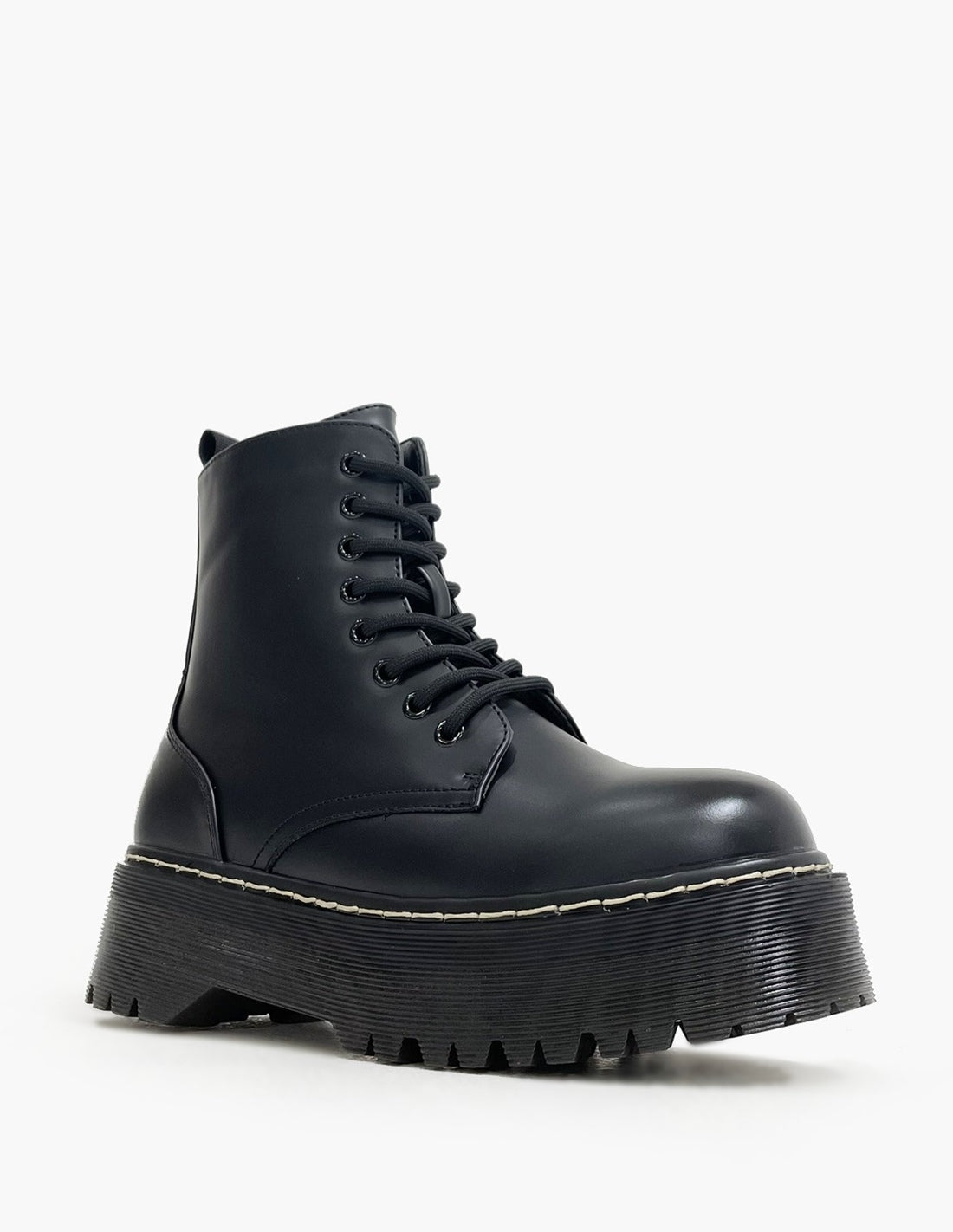 Botas Militares Negras con Plataforma