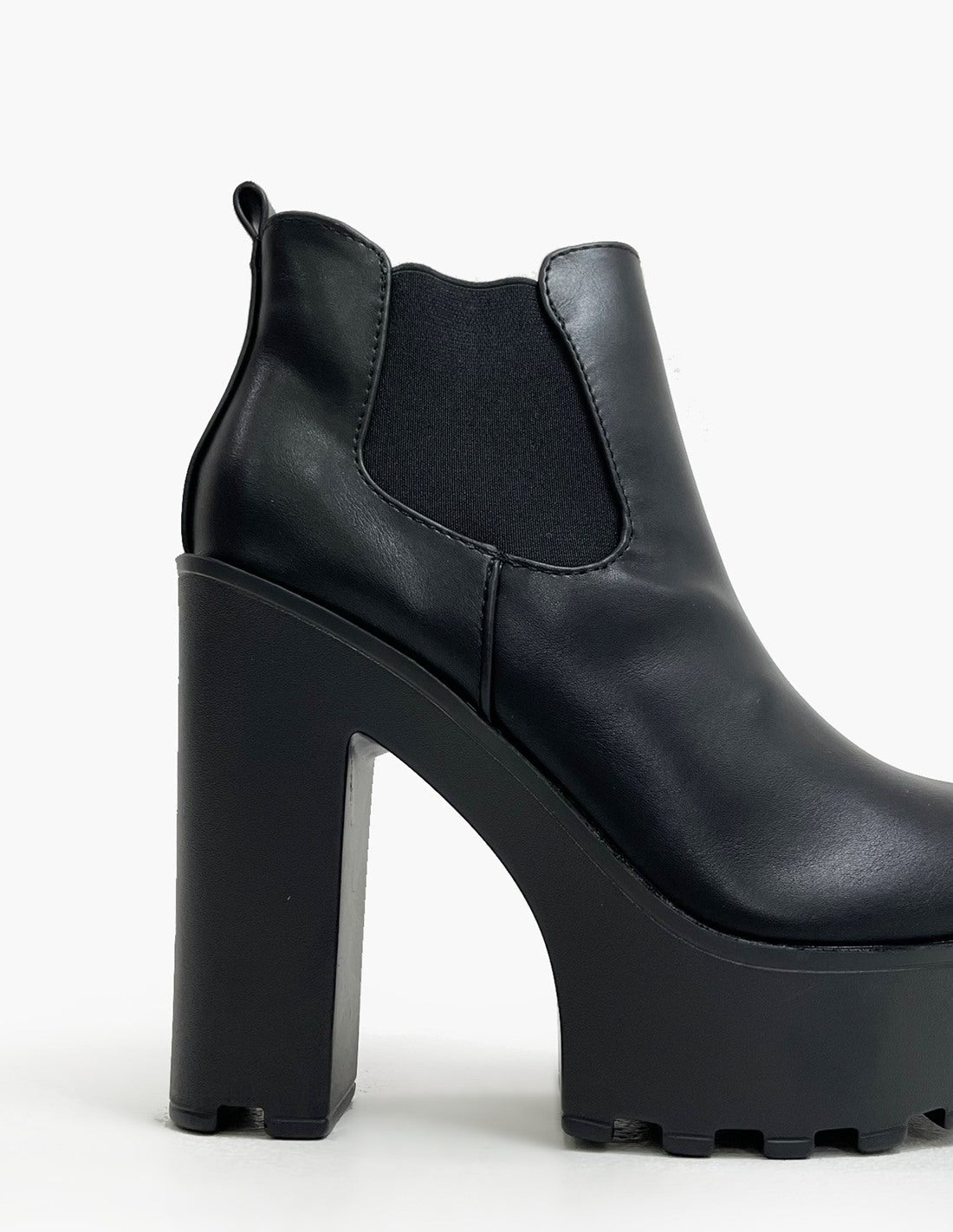 Botas polipiel Negras de Plataforma y Tacón Alto para Mujer
