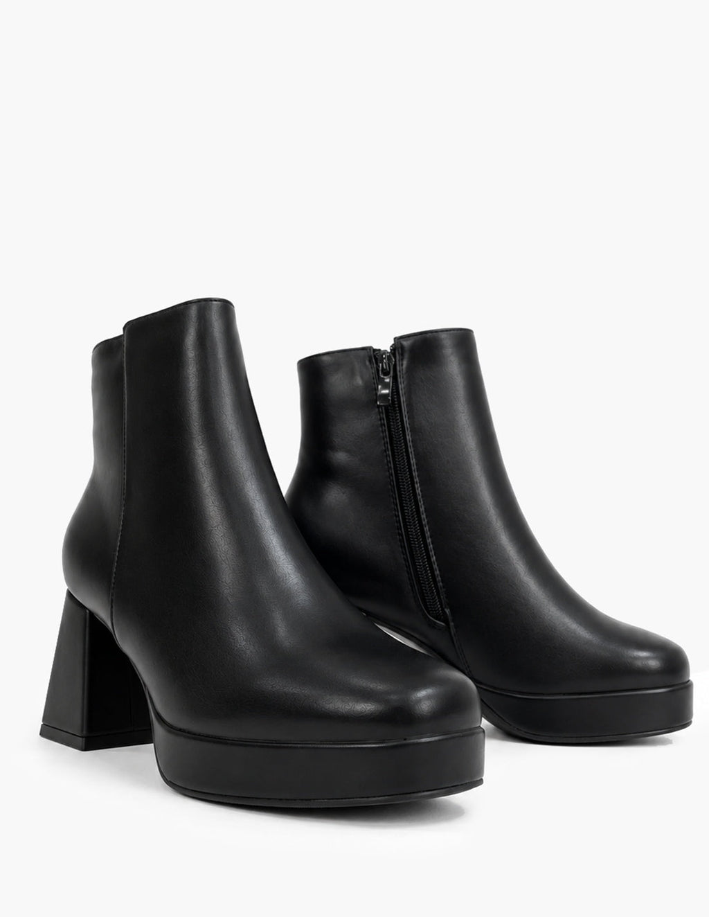 Botines Negros de Tacón Ancho y Plataforma | Mujer