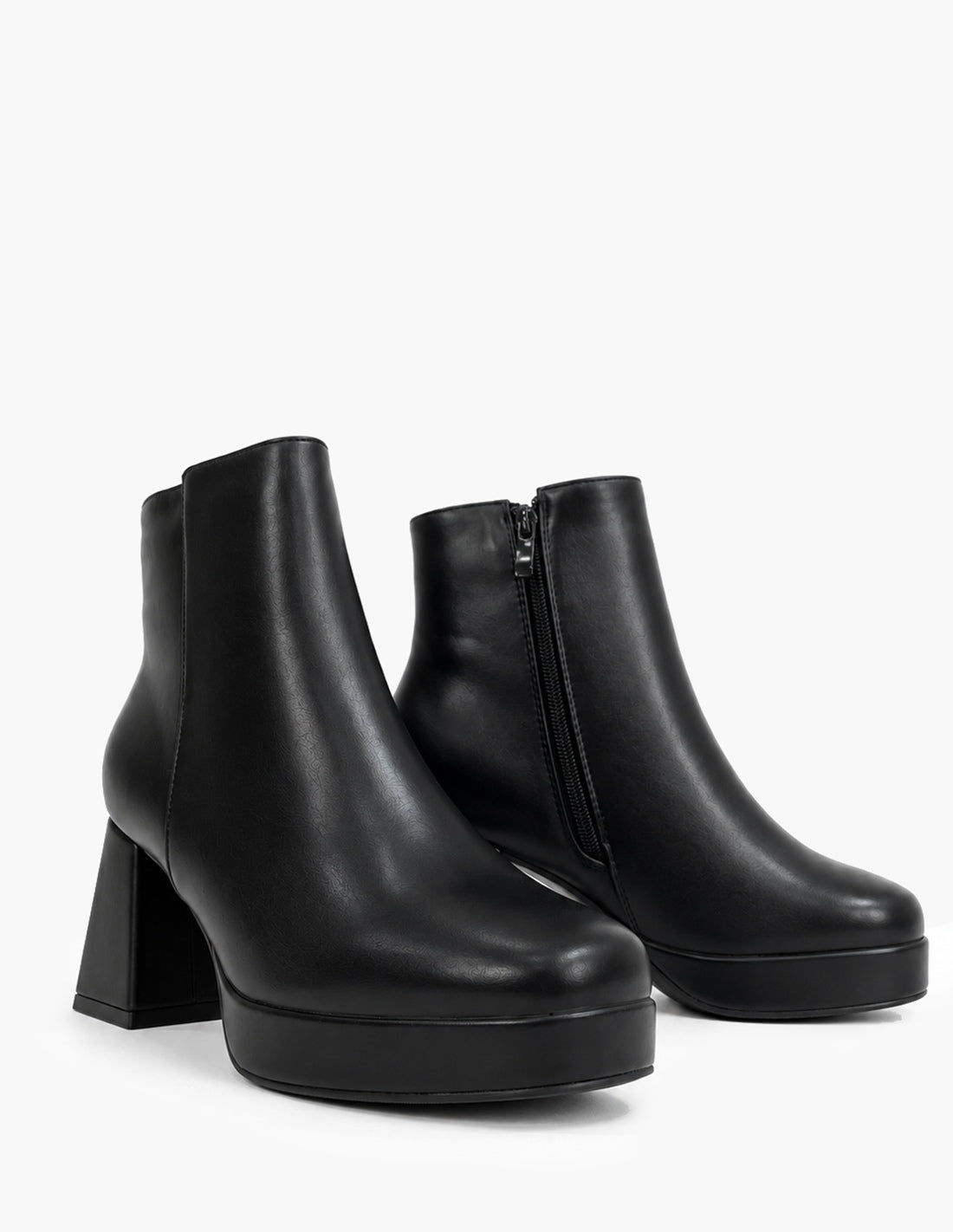 Botines Negros de Tacón Ancho y Plataforma | Mujer