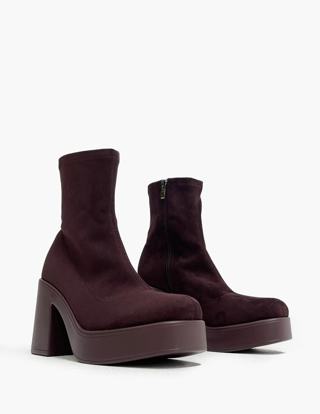 Botines de Plataforma Burdeos de Mujer