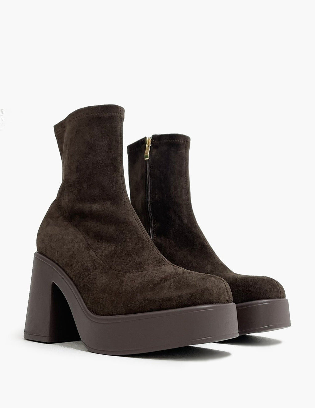 Botines de Plataforma Marrón Oscuro de Mujer