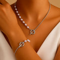 Collar y Pulsera Indira - Plateado