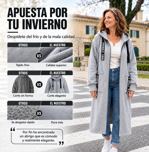 Abrigo sudadera oversize con capucha para mujer