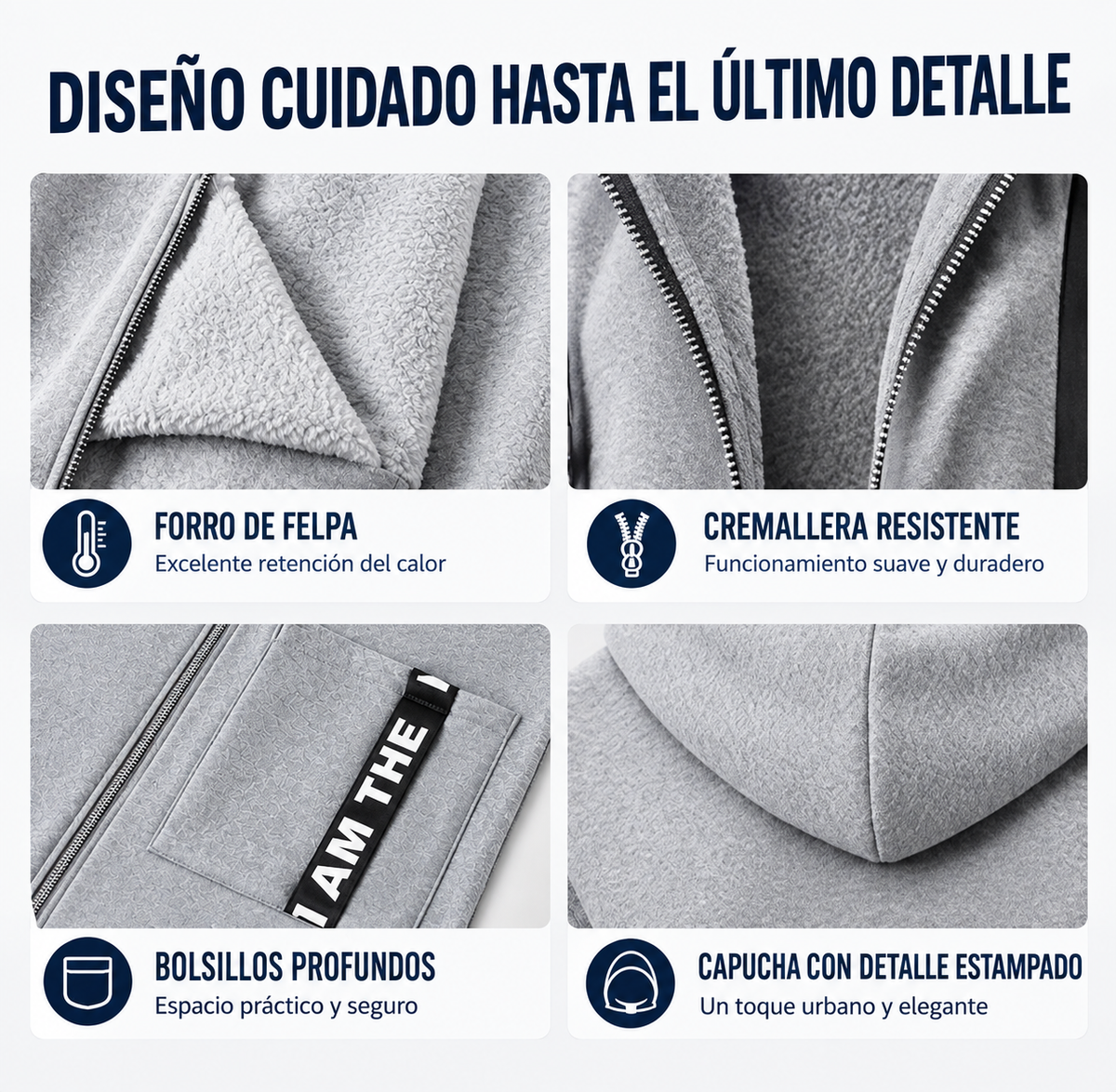Abrigo sudadera oversize con capucha para mujer