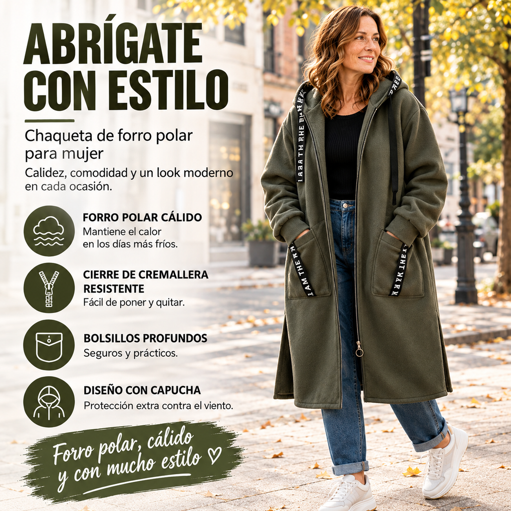 Abrigo sudadera oversize con capucha para mujer