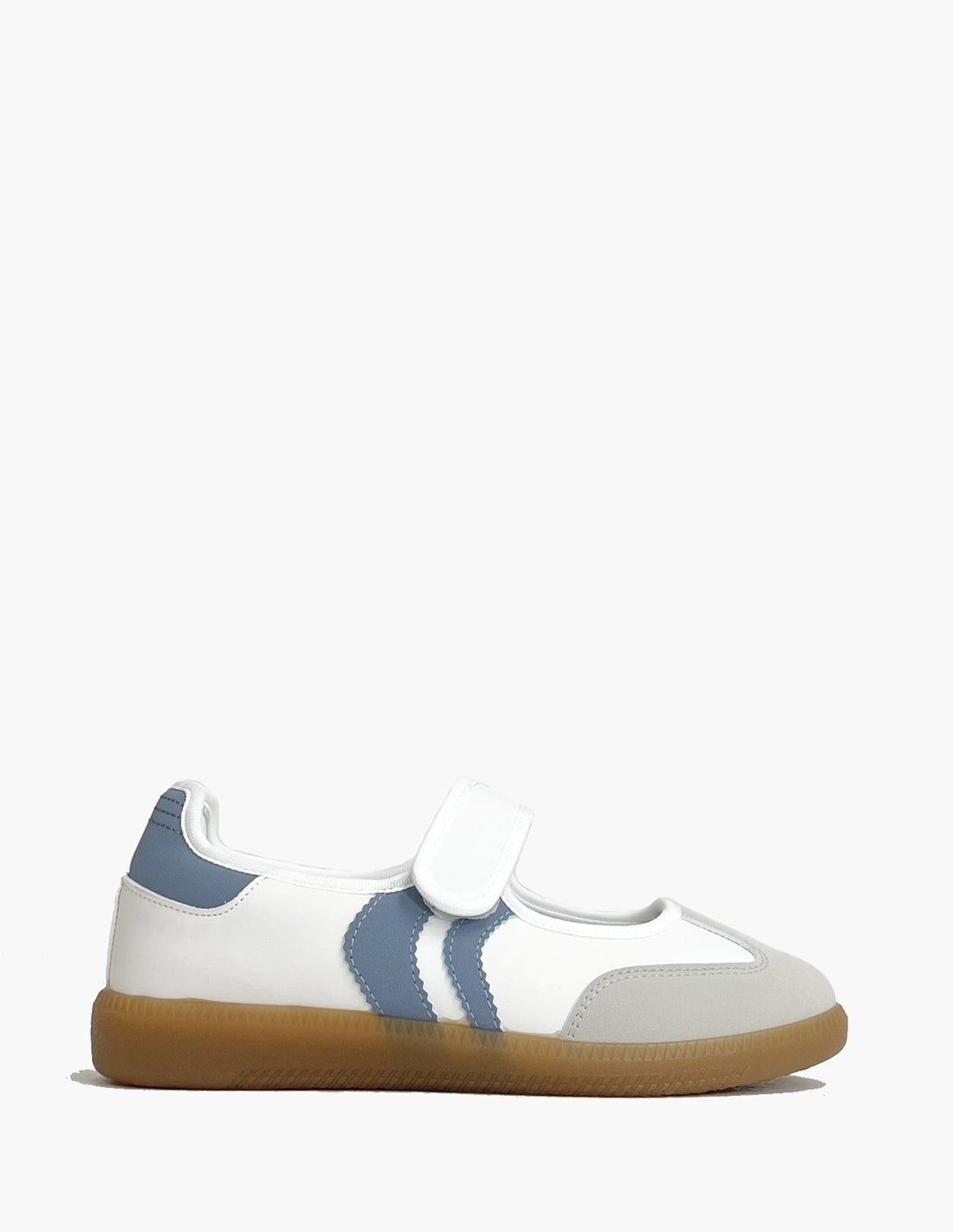 Deportivas Bailarinas Blancas y Azules con velcro