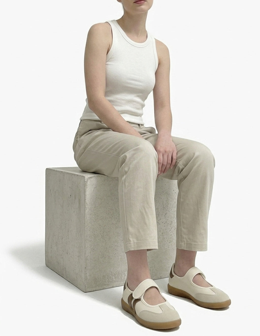Deportivas bailarinas Beige