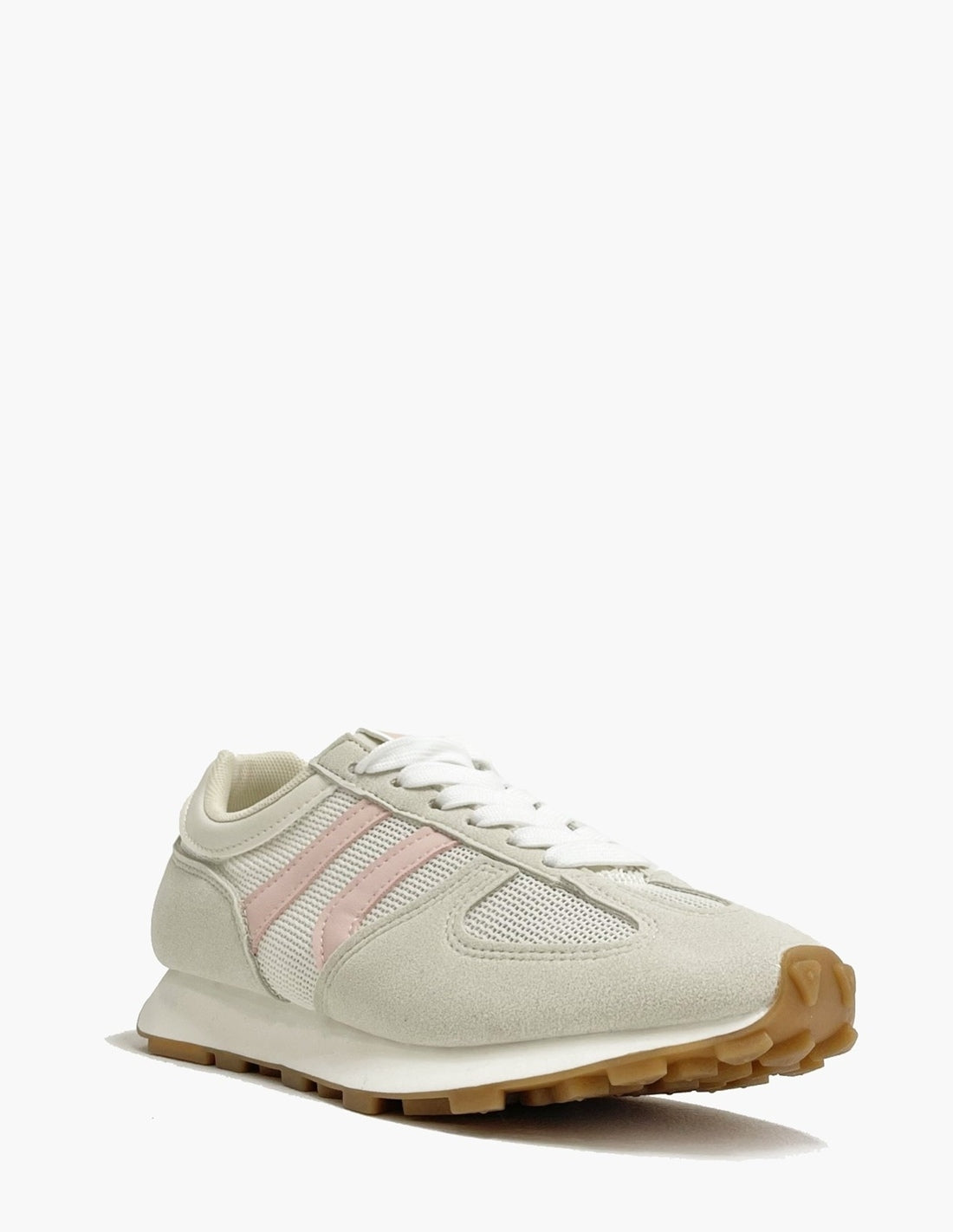 Deportivas beige y rosas