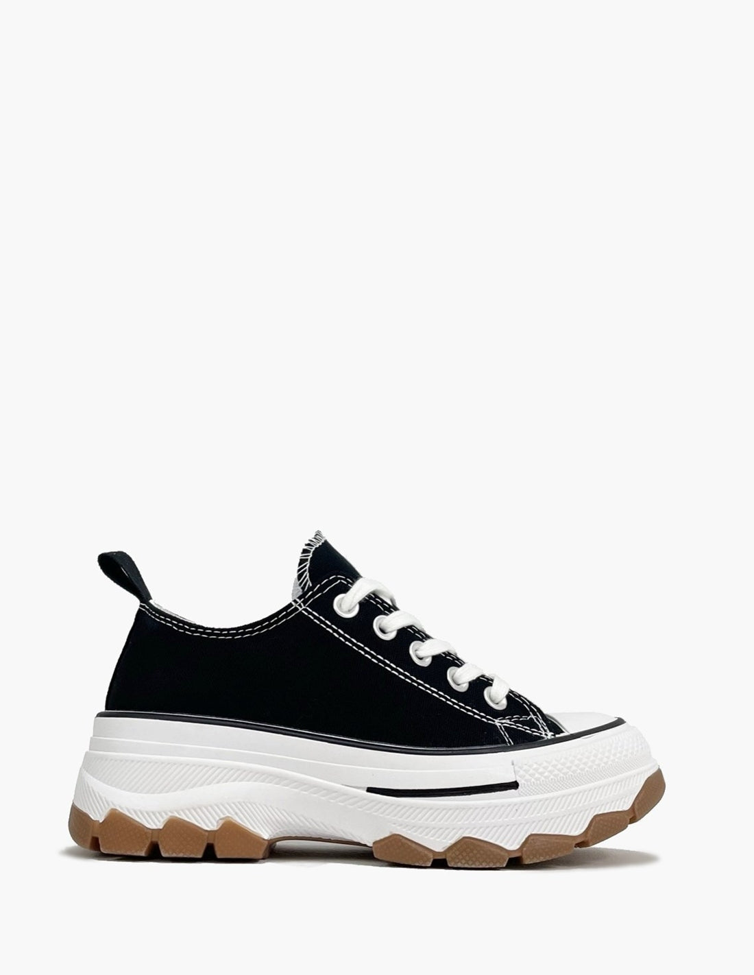 Deportivas negras lona | Suela marron