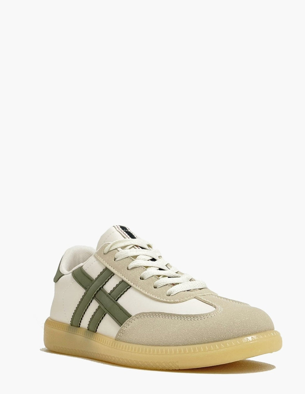 Deportivas retro beige y verde