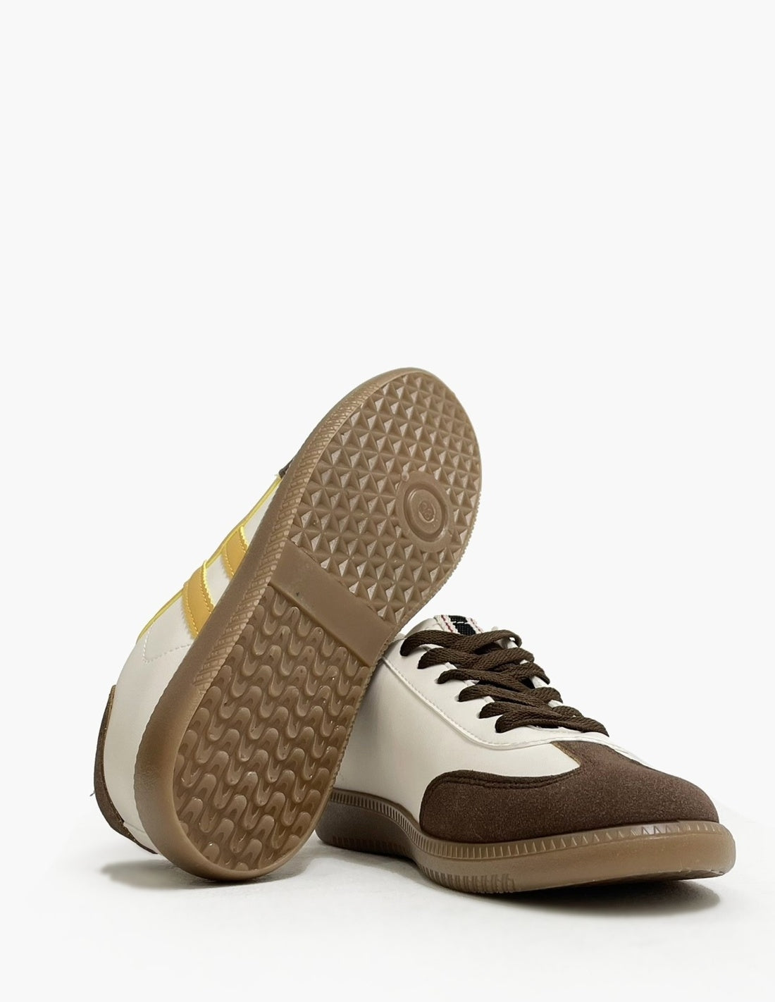 Deportivas retro marrones - Amarillo Mujer