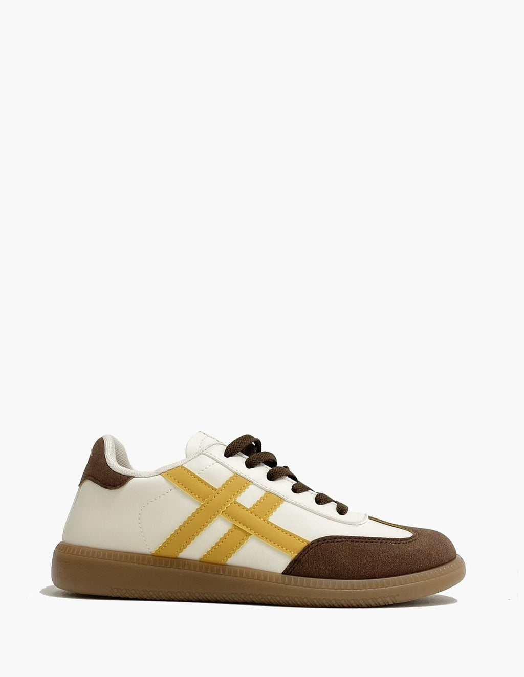 Deportivas retro marrones - Amarillo Mujer