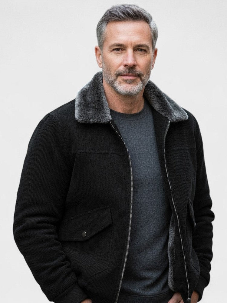 Norbert™ | Chaqueta bomber con cuello de felpa sintética
