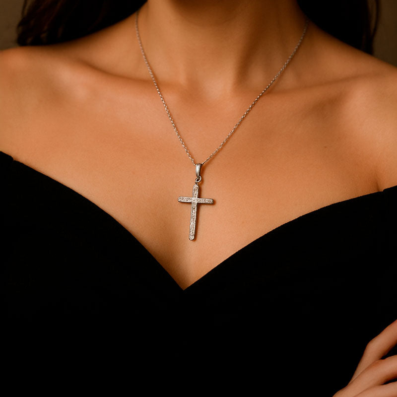Collar Cruz - Plateado