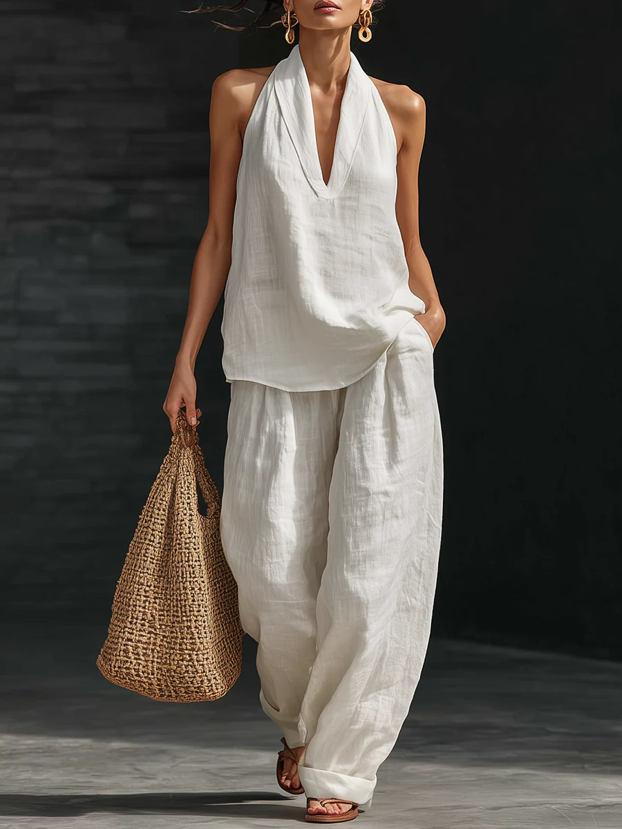 Zoë™ | Conjunto sin mangas con pantalón de pierna ancha