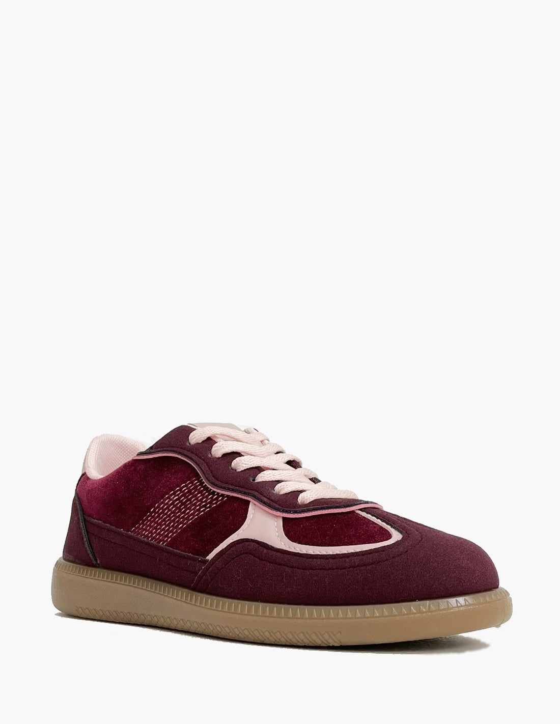 Zapatillas Deportivas Burdeos y Rosa Mujer - Terciopelo