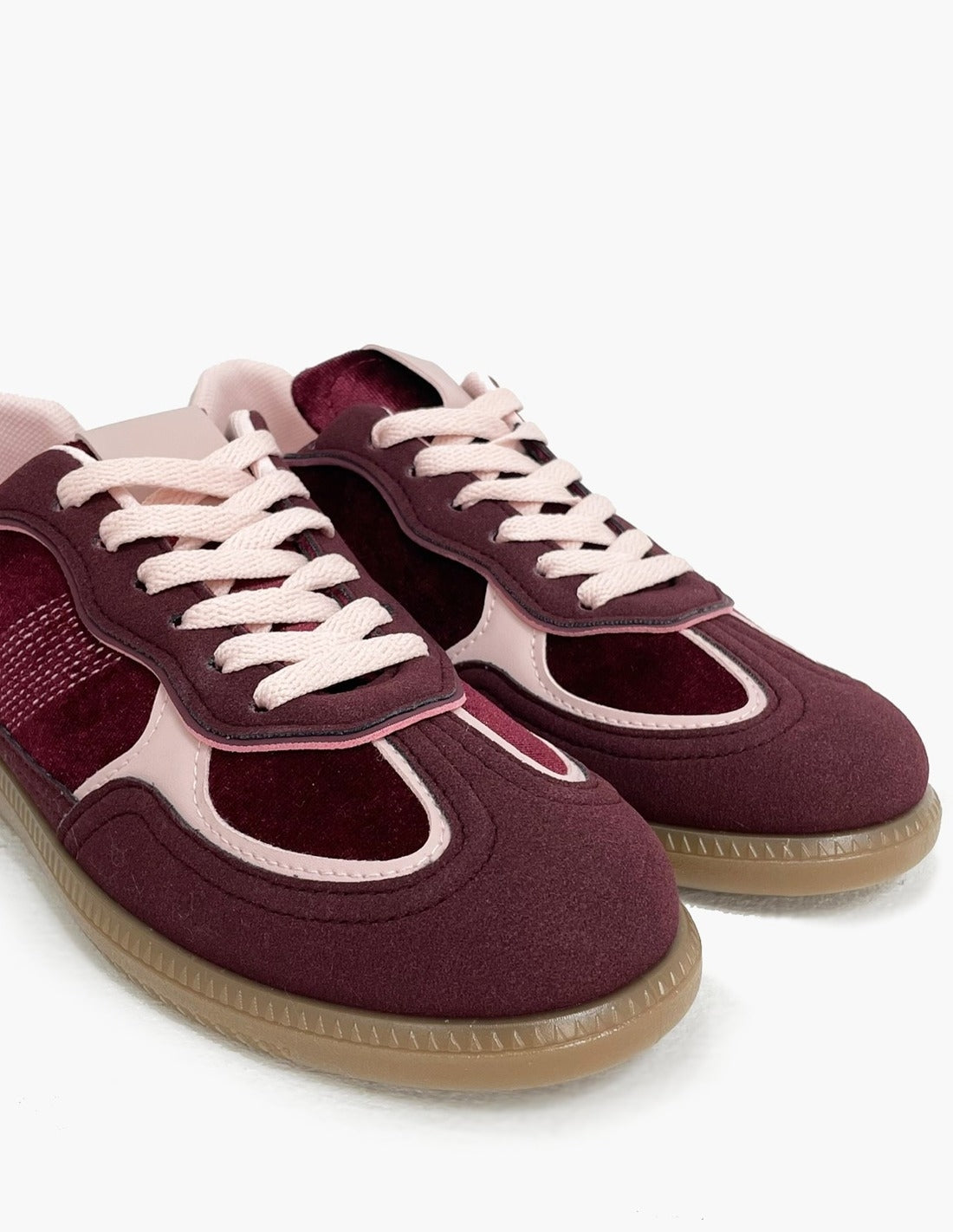 Zapatillas Deportivas Burdeos y Rosa Mujer - Terciopelo
