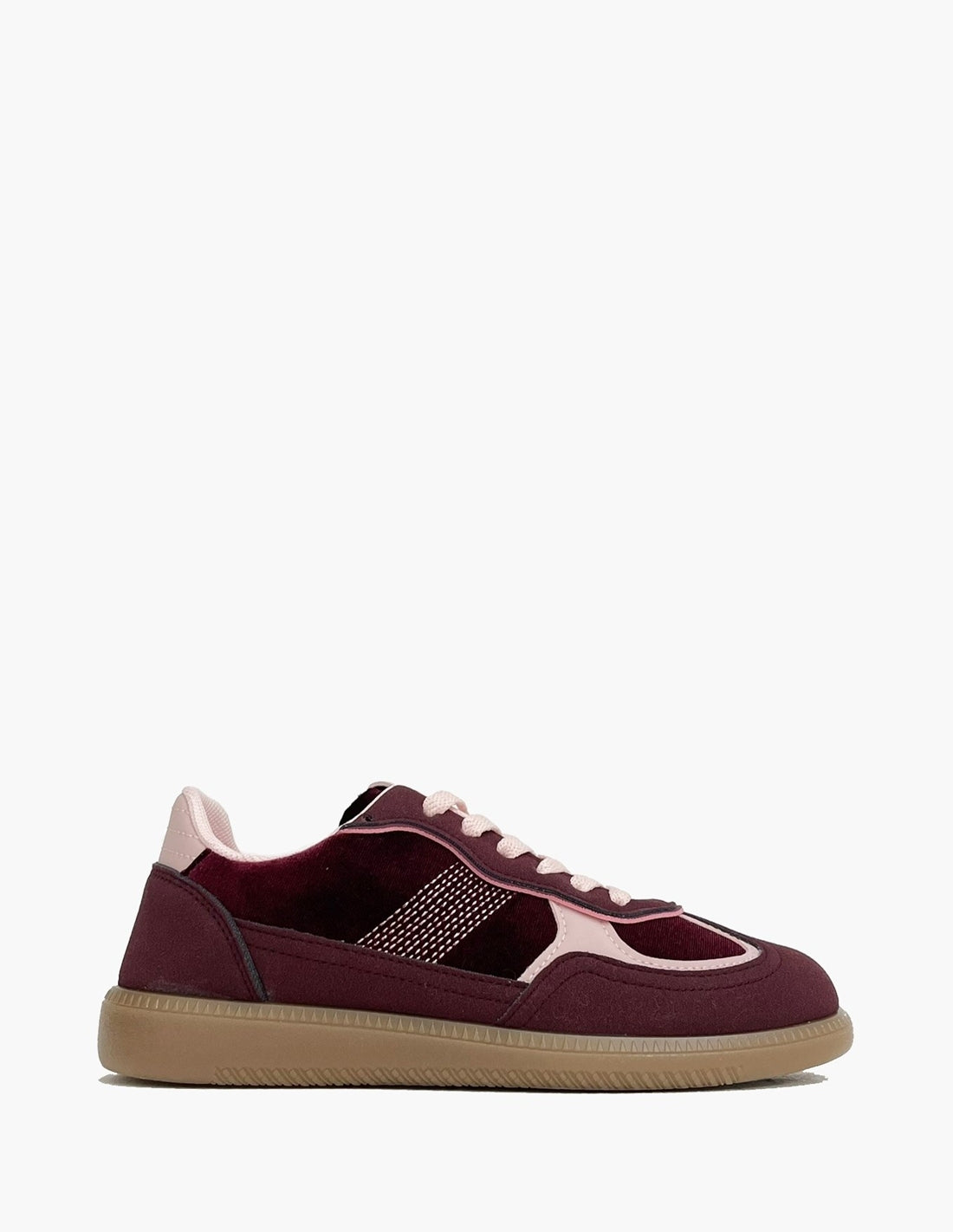 Zapatillas Deportivas Burdeos y Rosa Mujer - Terciopelo