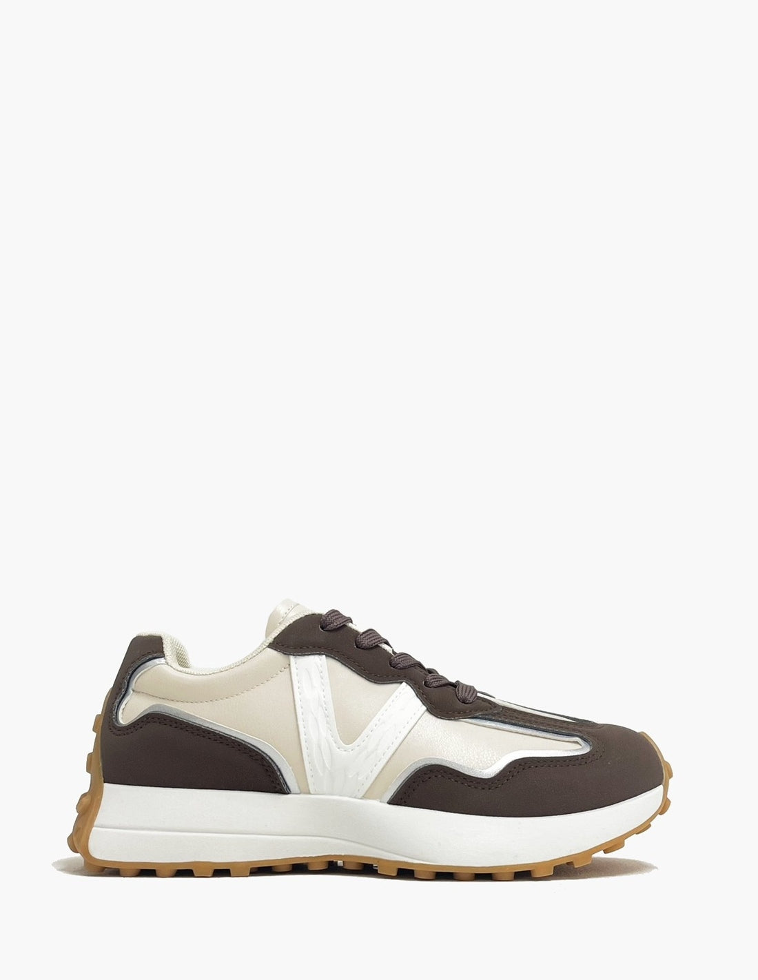 Zapatillas Deportivas Mujer - Marrón y Crema