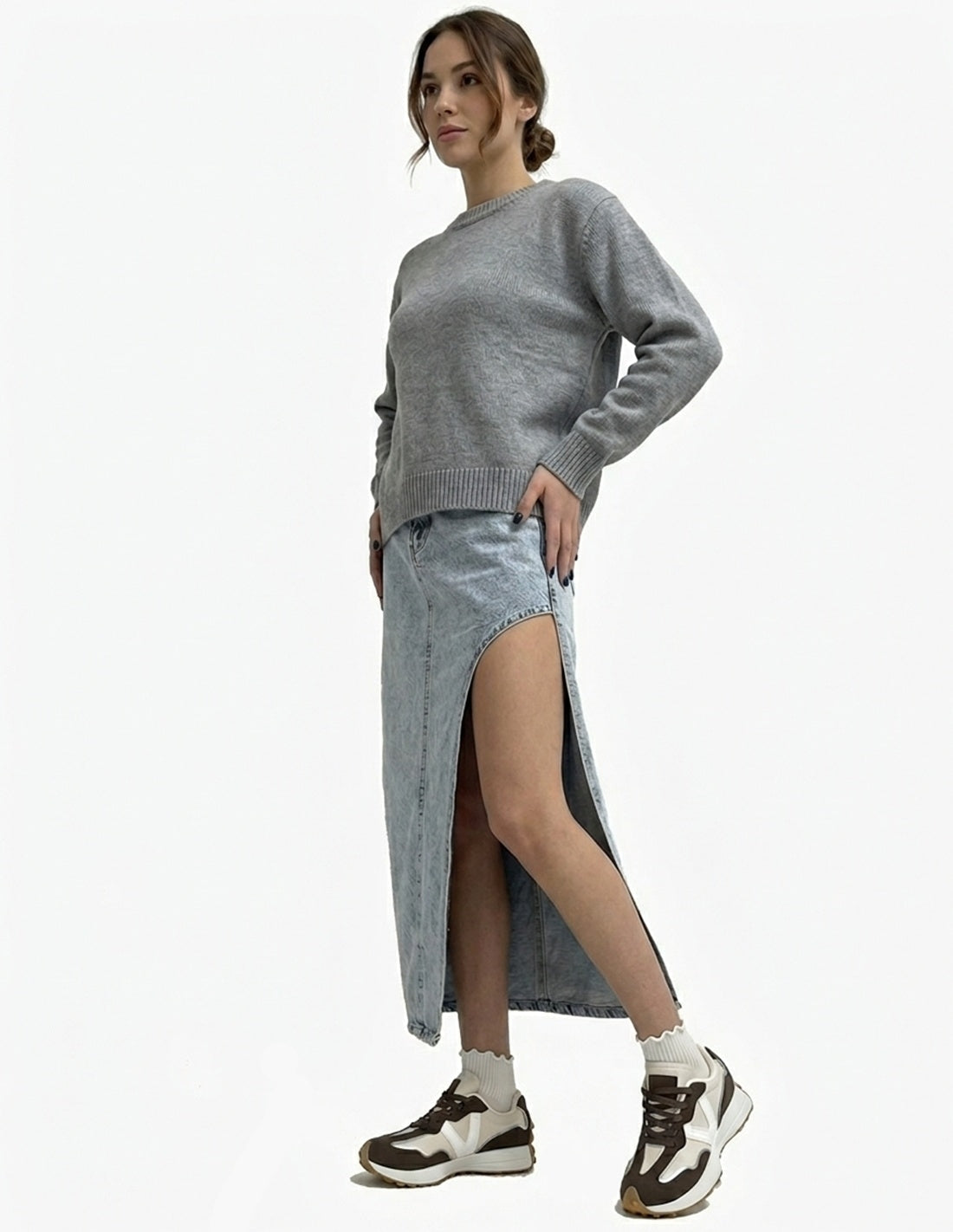 Zapatillas Deportivas Mujer - Marrón y Crema