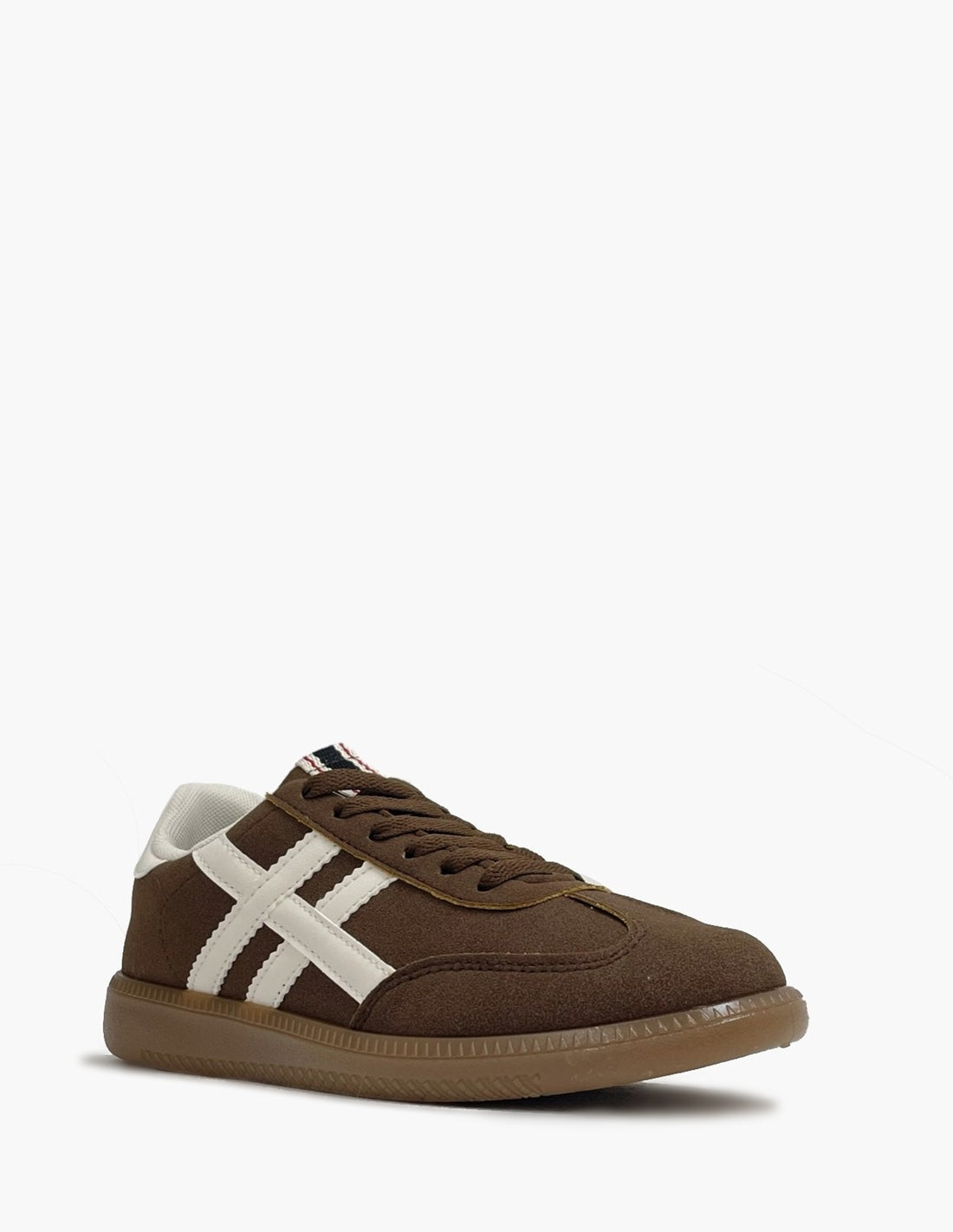 Zapatillas Deportivas Mujer Marrones Rayas Blancas