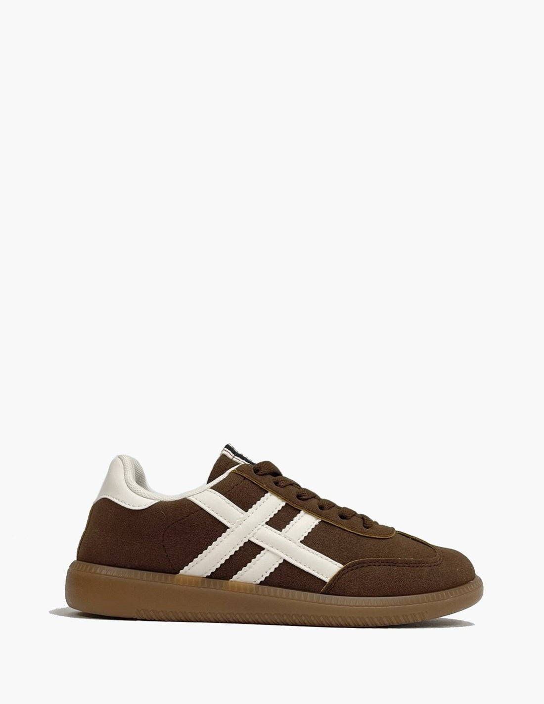 Zapatillas Deportivas Mujer Marrones Rayas Blancas