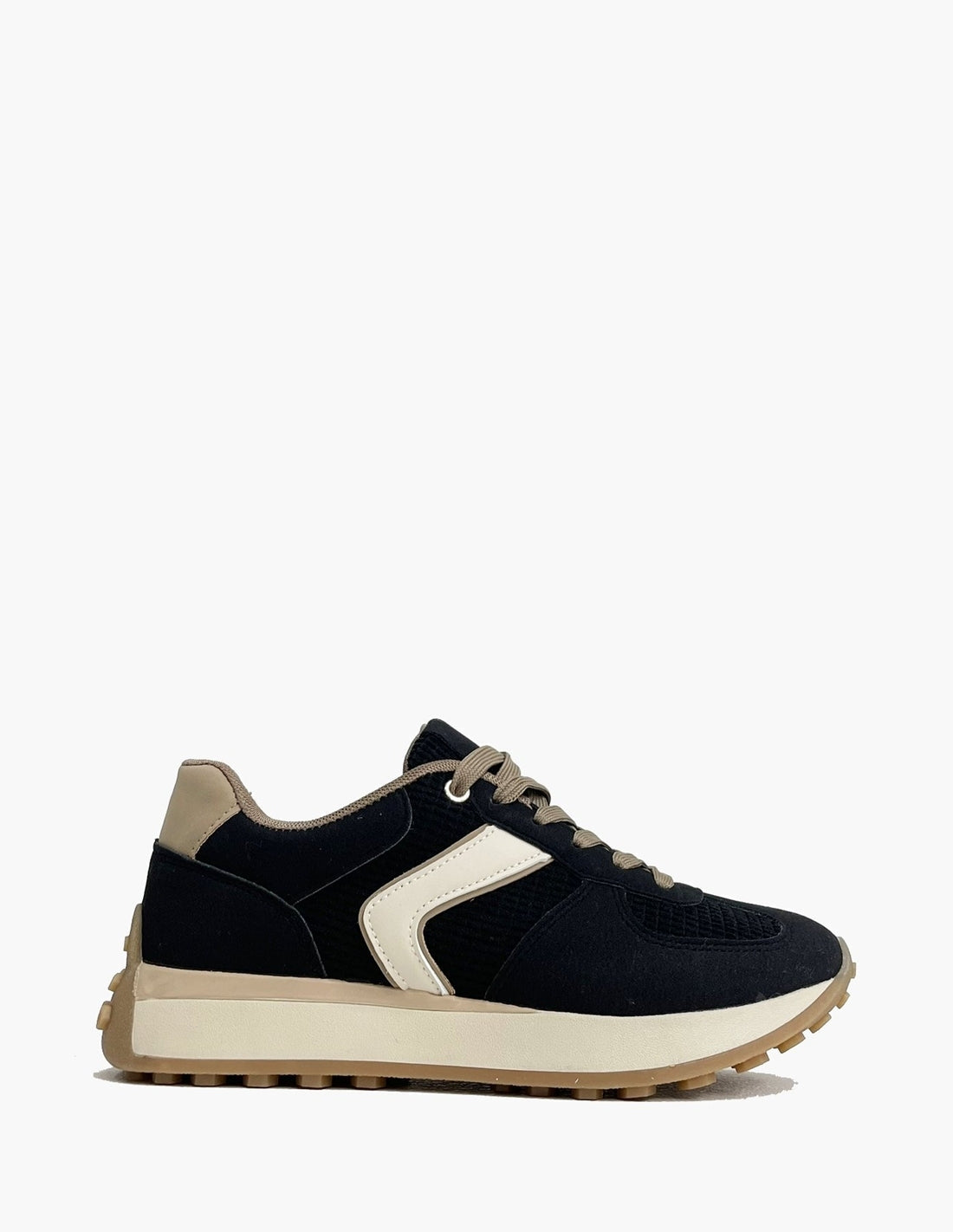 Zapatillas Negras Mujer Efecto Piel Napa