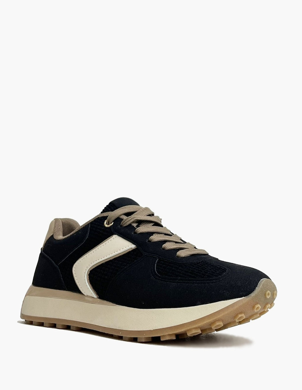 Zapatillas Negras Mujer Efecto Piel Napa