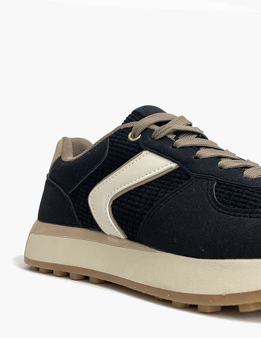 Zapatillas Negras Mujer Efecto Piel Napa