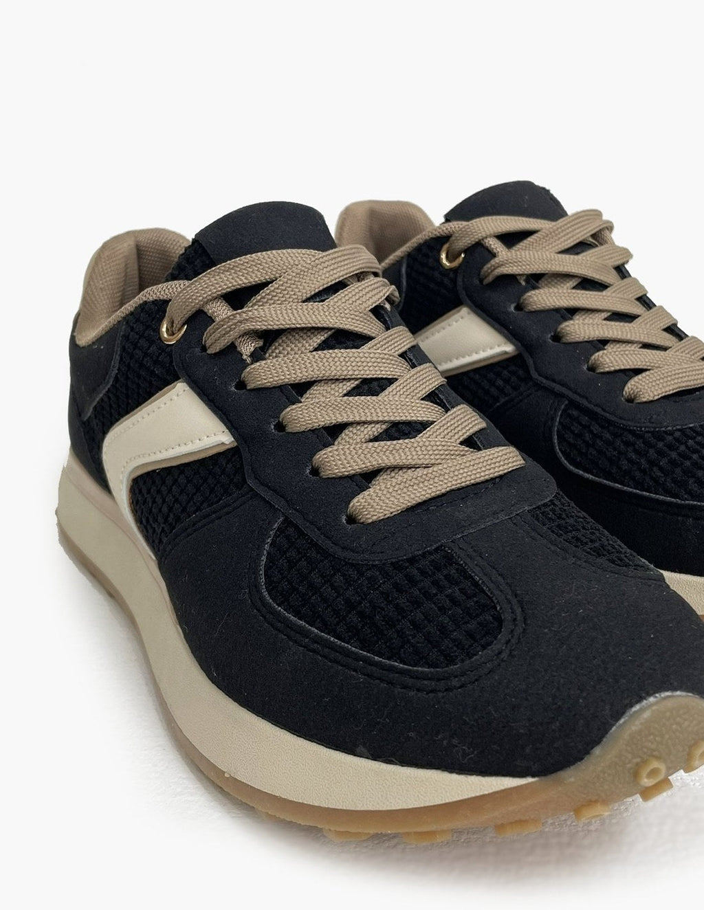 Zapatillas Negras Mujer Efecto Piel Napa