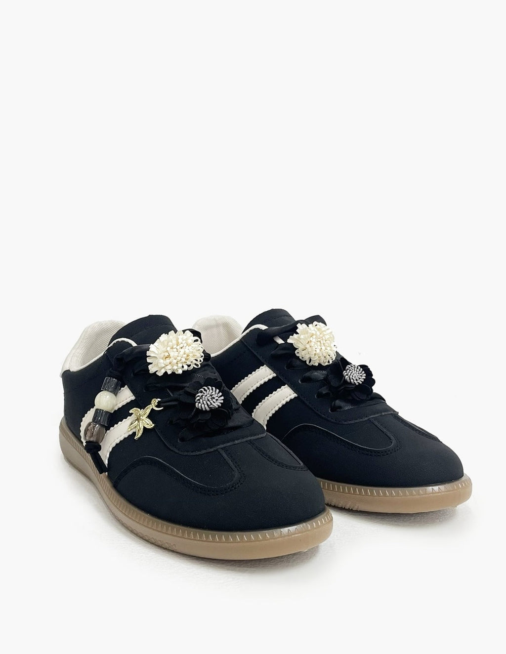 Zapatillas Negras con Abalorios Desmontables