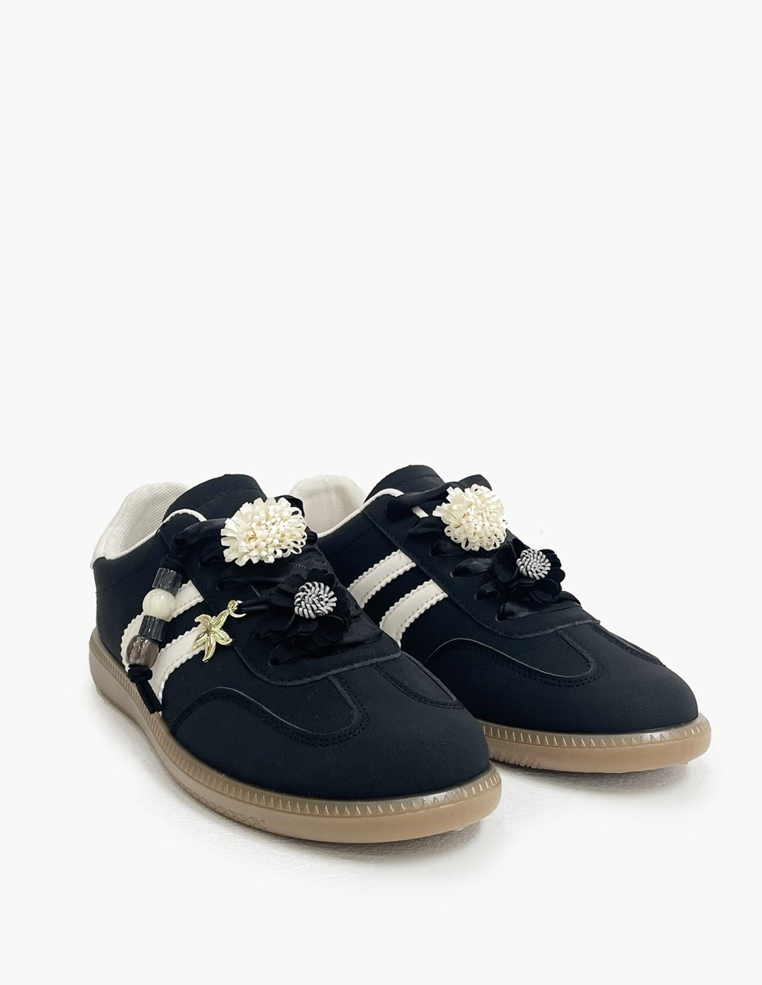 Zapatillas Negras con Abalorios Desmontables