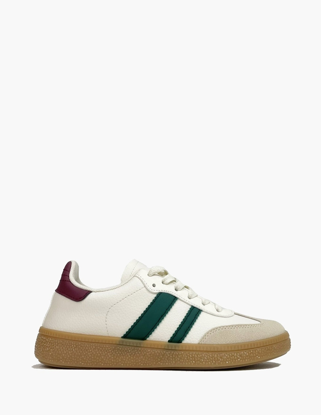 Zapatillas Retro Beige con Franjas Verdes