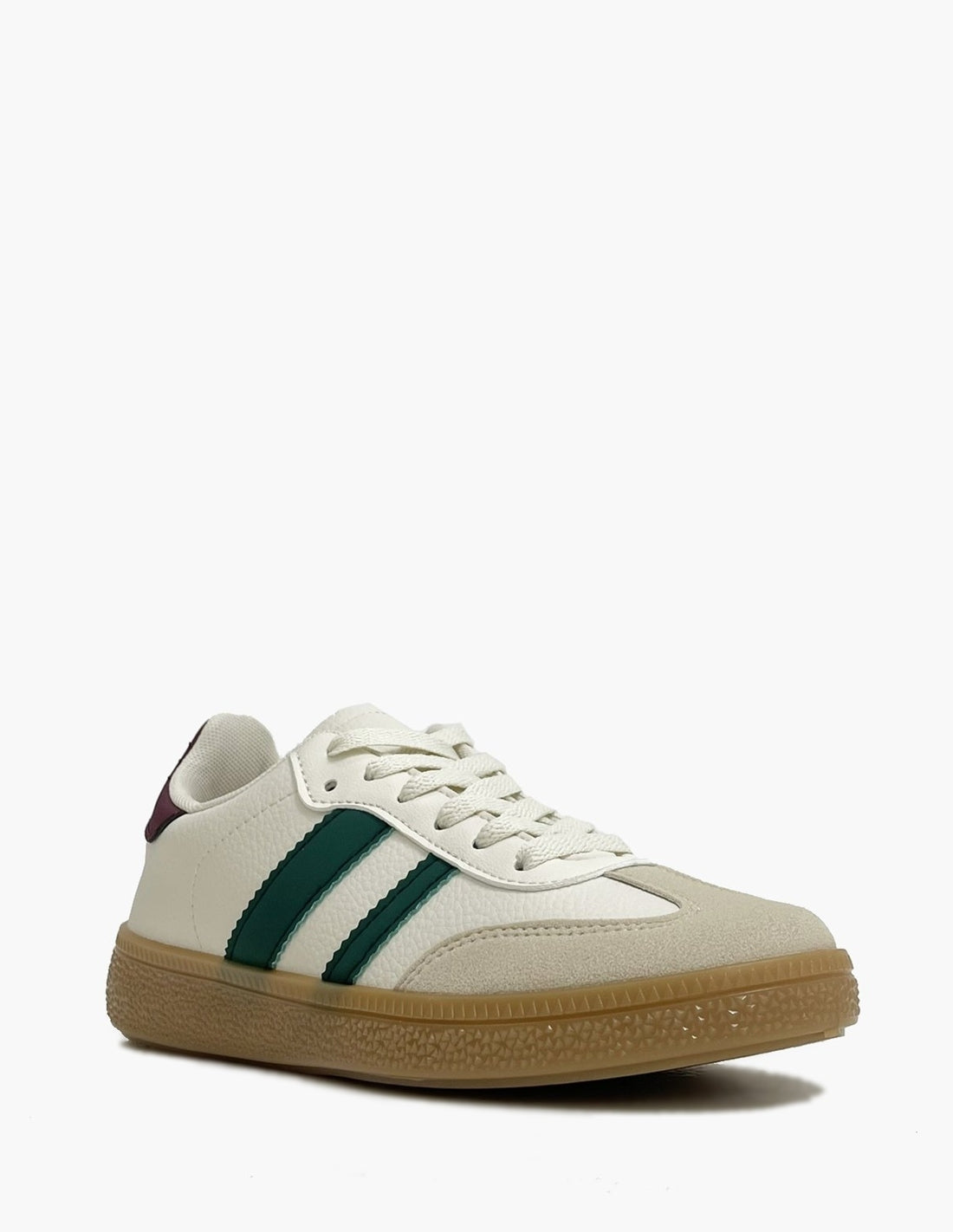 Zapatillas Retro Beige con Franjas Verdes