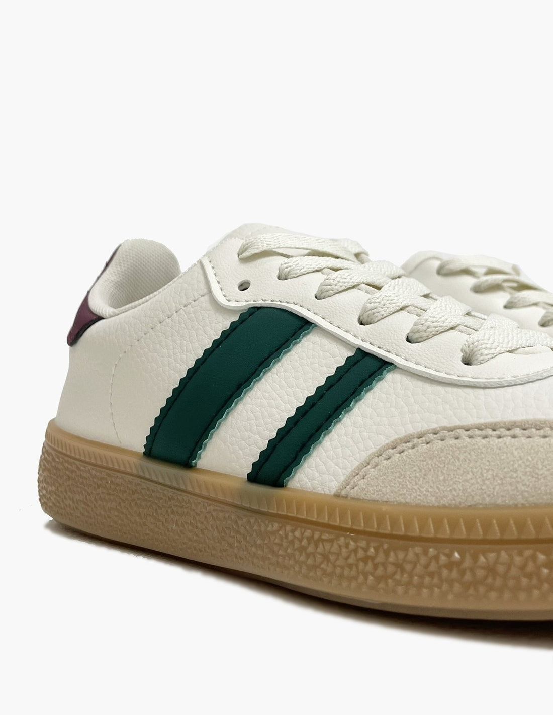 Zapatillas Retro Beige con Franjas Verdes