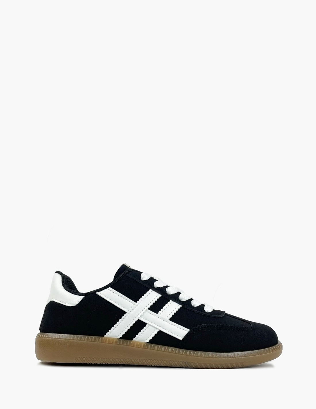 Zapatillas negras mujer - Lineas blancas