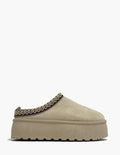 Zueco Plataforma de Antelina Beige