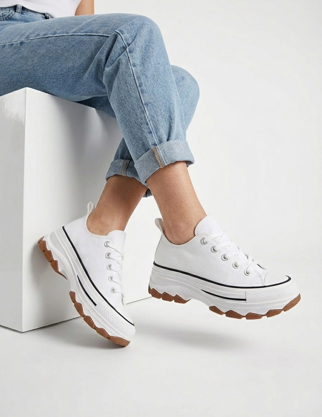 Deportivas blancas lona | Plataforma