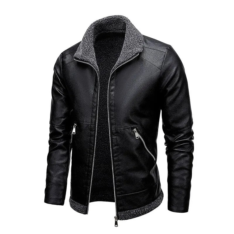 Mateo™ | Chaqueta de cuero elegante de felpa